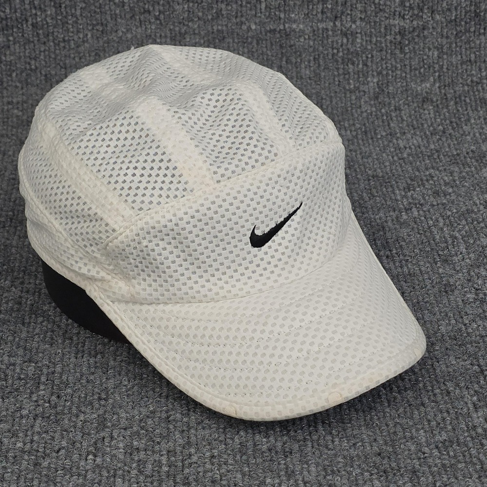 VINTAGE Nike Hat Cap Strap Back White Tailwind Panel Lightweight Mesh‎ Mens 90s